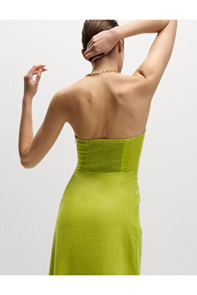 Marks & Spencer Keten Karışımlı Midaxi Elbise