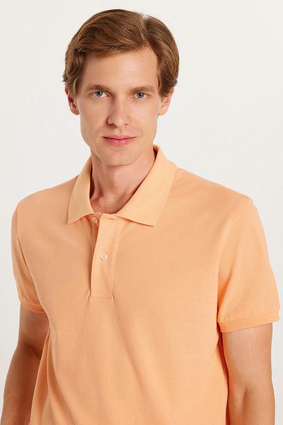 Tudors Мъжка тениска с поло яка Slim Fit, 100% памук, оранжева