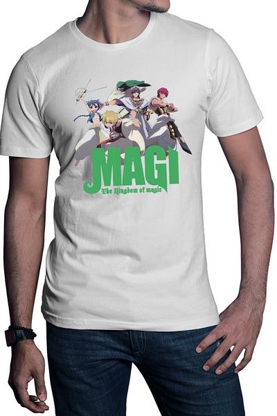 OEM Men's T-shirt Magi The Labyrinth of Magic Team Alladin Alibaba Sinbad Magic Anime