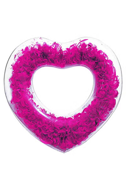 Fun Moment حلقة سباحة شفافة قابلة للنفخ على شكل قلب 90 سم
