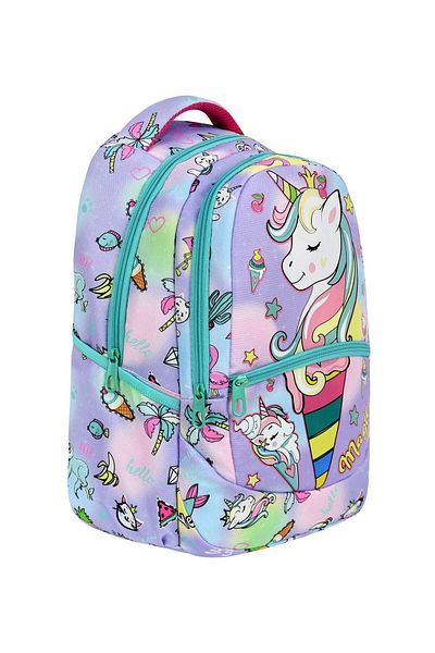Çanta Trend Geantă de școală cu model unicorn pentru școala primară din 3 piese, prânz pentru fete și suport pentru stilou