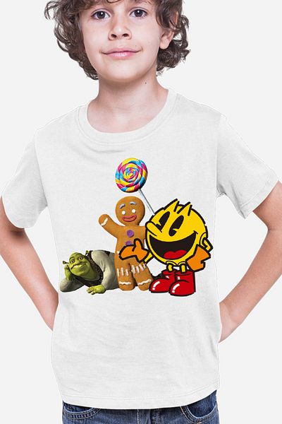 OEM Tricou copii Pac Man Shrek Cookie Happy