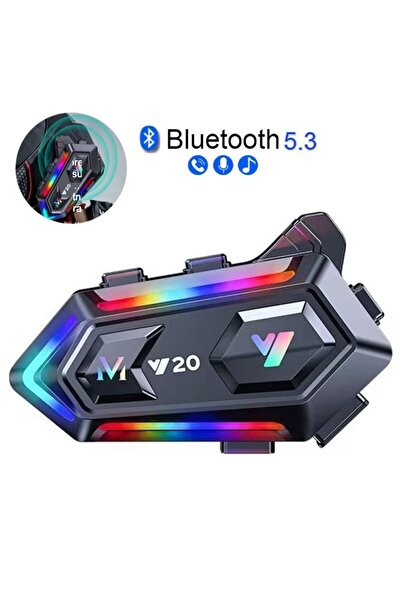 Wair Teknoloji Y20 5.3 Motosiklet Kask Kulaklık Intercom Işıklı Motorsiklet I...