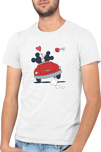 OEM Ανδρικό T-shirt Mickey Mouse Lovers Minnie Flower