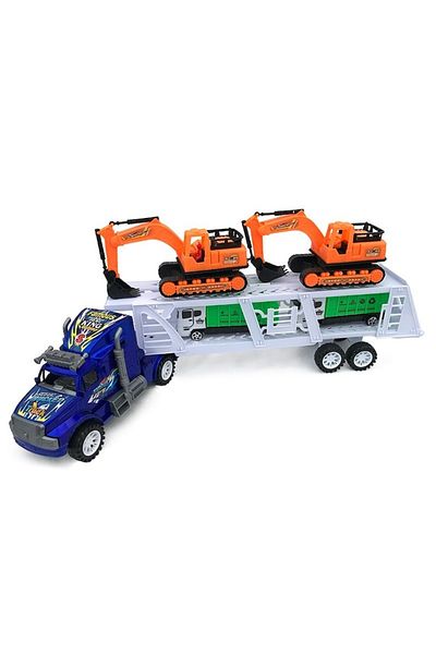 OEM Camion cu 4 utilaje, multicolor, 55x22 cm