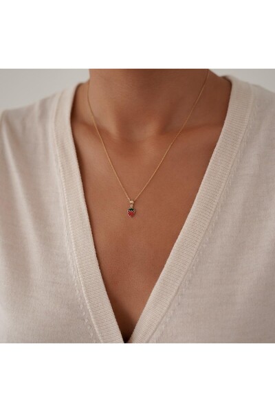 ALTINTAŞ KUYUMCULUK Minimal Çilek Altın Kolye