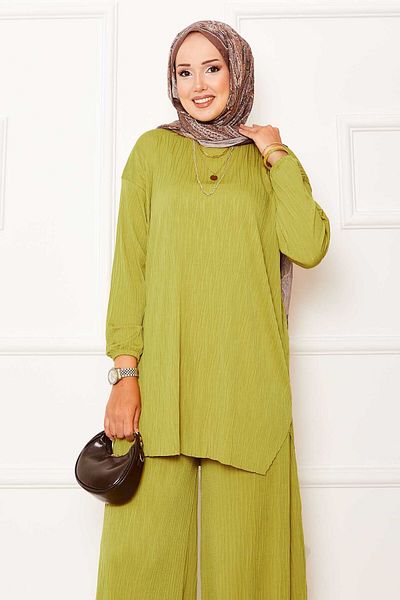 EBRUTESETTÜR Kraş Pattern Sandy Double Set