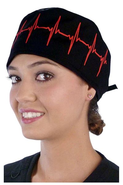 OEM Boneta chirurgicala Red EKG on Black