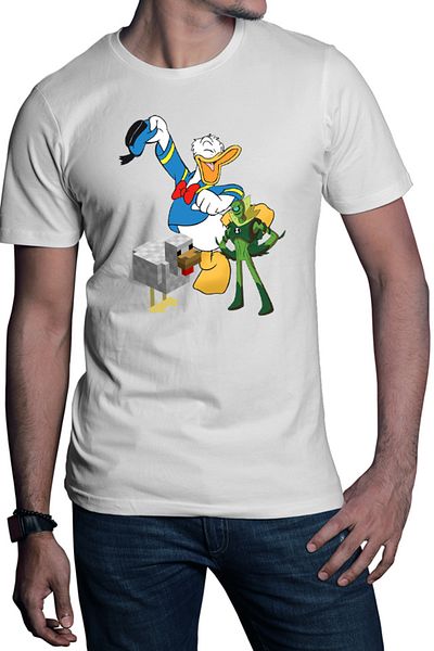 OEM Men's T-shirt Donald Duck Minecraft Chicken Ben10 Alien Watch Pixel