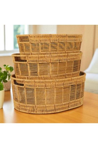 MİEN Oval Rattan Large Size Basket