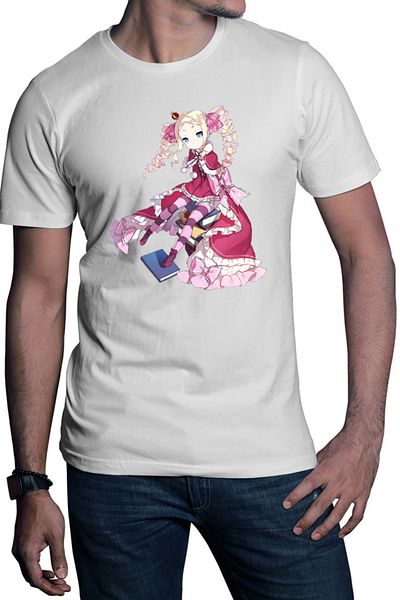 OEM Men's T-shirt Re Zero Beatrice Library Book Magic Tsundere Drawings