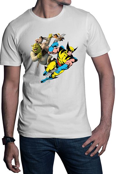 OEM Men's T-shirt Wolverine Shrek Rope Marvel DC