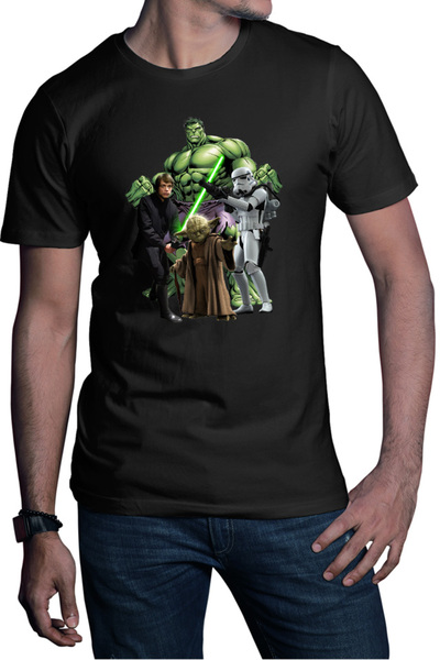 OEM Star Wars Luke Skywalker Incredible Hulk Jedi Yoda Ανδρικό T-Shirt