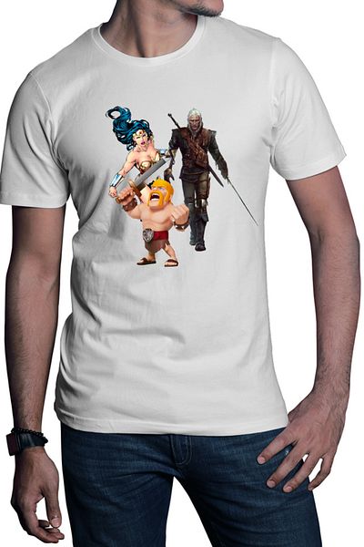 OEM Men's T-shirt Clash of Clans Witcher Wonder Woman Infantry