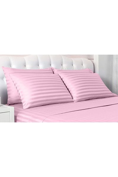 Five Store Set 2 huse perna din damasc, densitate 130 g/mp, Roz, 50/70cm