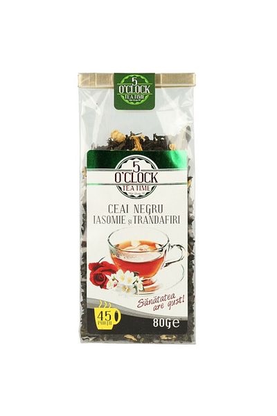 5 O'Clock Black tea with Jasmine and Rose, 80 g, 5 O'Clock Tea
