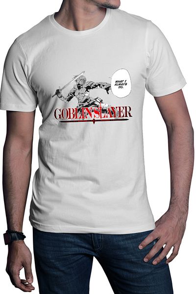 OEM Men's T-shirt Goblin Slayer Claymore Knight Fast Anime Shounen Martial Arts