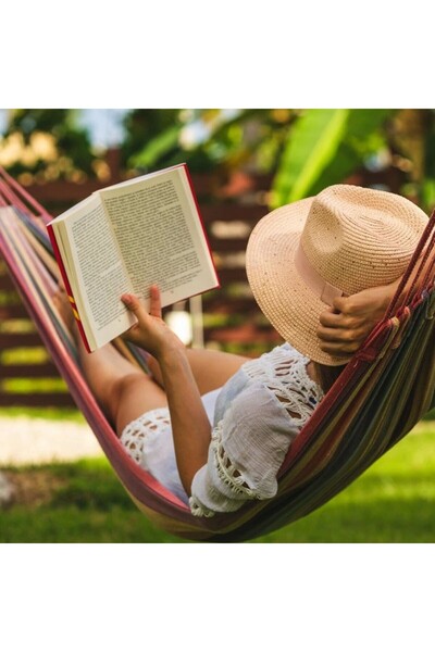 PROCART Double hammock with wooden rod, 150 x 200 cm, maximum 200 kg, 330g/sqm