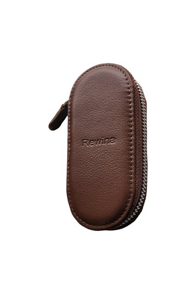 Lysande Genuine Leather Zippered Keychain with 6 Rings, Handmade Compact Wallet Type Key Organizer