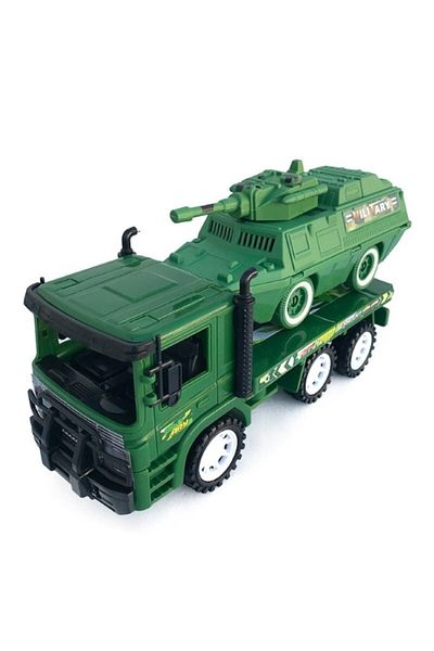 OEM Set format din camion și tanc militar din plastic, 25x15cm, multicolor