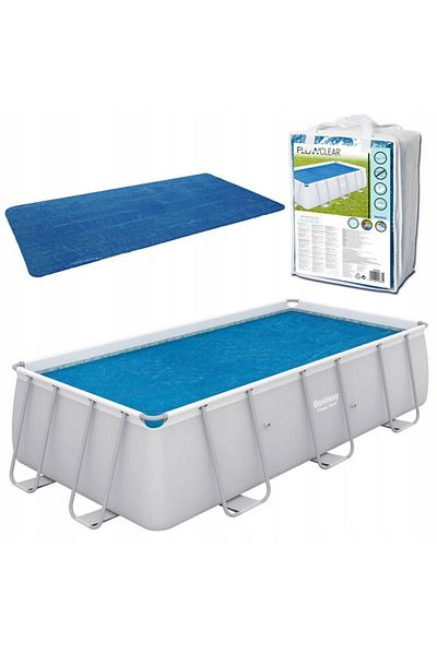 BESTWAY Acoperire solară pentru piscină cu cadru 404x201 sau 412x201 cm #58240