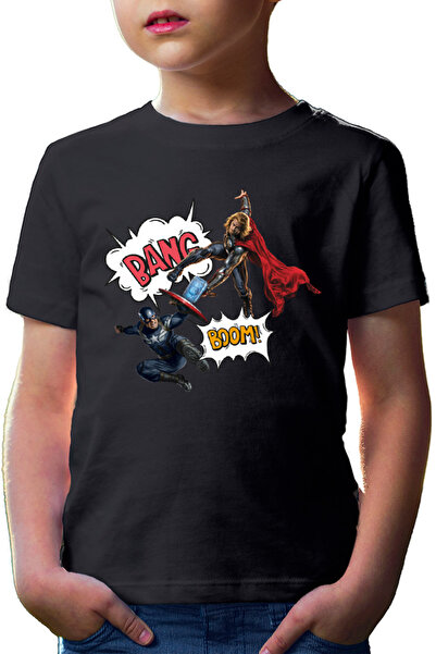 OEM Tricou copii Thor Captain America Fight Shield Hammer Comics Balloons