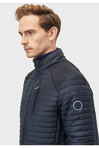 AC&Co / Altınyıldız Classics Чоловіче темно-синє надувне пальто стандартного крою з візерунком, захищене від холодної погоди
