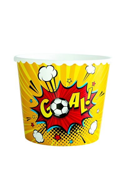 Herevin 2.3 Litre Goal-Themed Popcorn and Chips Snack Bowl Polypropylene (PP) Large Serving Bowl