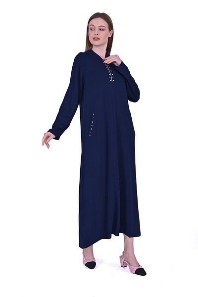 Invee Stoned Dress Dark Blue