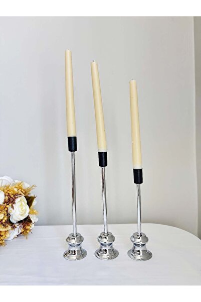 sanat perisi 3'lü Paslanmaz Metal Dekoratif Şamdanlık