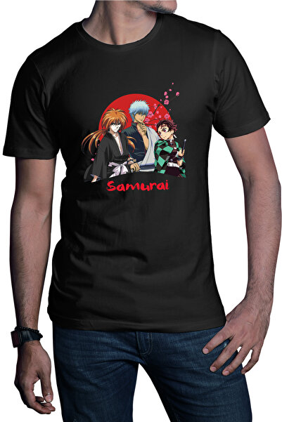 OEM Ανδρικό T-shirt Rurouni Kenshin Samurai Trio Text Sepuku