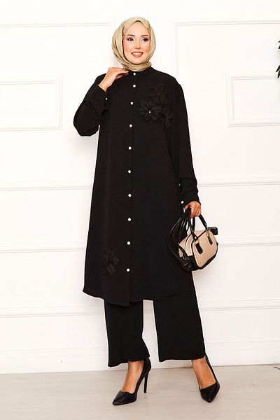 EBRUTESETTÜR Flower Detailed Buttoned Double Suit