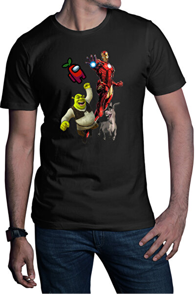 OEM Tricou barbati Ironman Shrek Among Us Flying Space