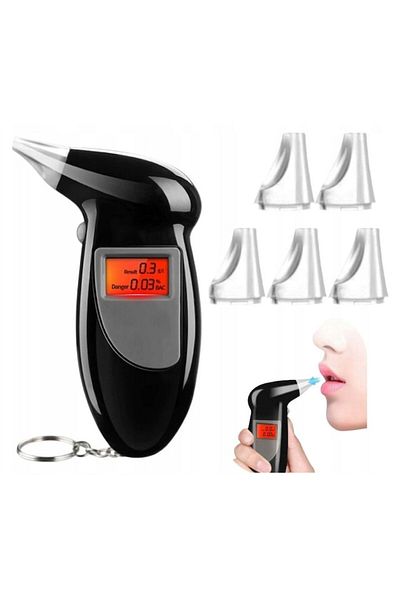 dalimag Electronic Alcohol Tester PrzyPas, Precise Measurement, LCD, Includes Mouthpieces, Black