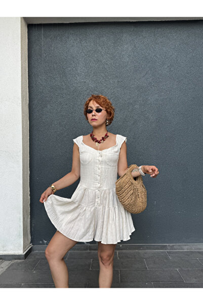 Bak'ap Premium Linen Thick Strap Mini Dress Jumpsuit