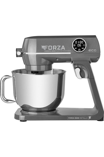 ECG FORZA 6600 Metallo Scuro food processor, 1800 W, 6.5 liters, LCD, planetary mixing system