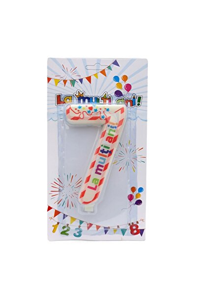 OEM Candle made of wax for anniversary, number 7, 7x12cm, multicolor