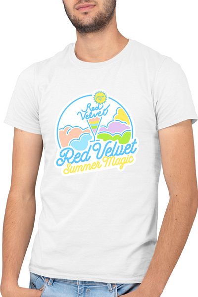 OEM Men's T-shirt Red Velvet K-Pop Logo Summer Magic Vibe Colorful