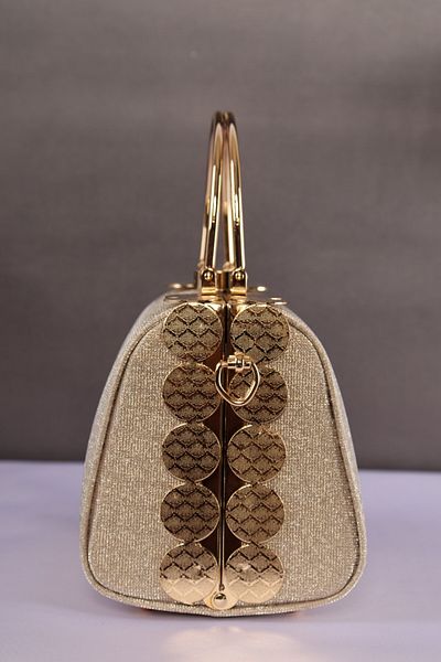 weem bag Elysara Eb0170 |   Pearl Glitter Double Metal Handle Stylish Portfolio Bag