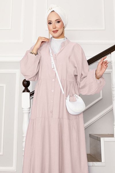 EBRUTESETTÜR Half Button Front Folded Dress