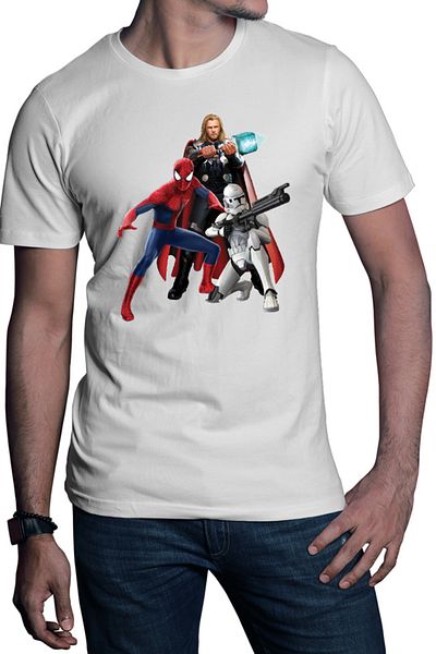 OEM Men's T-shirt Star Wars Spiderman Thor Marvel Clone Trooper