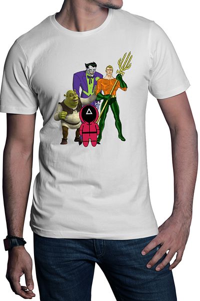 OEM Tricou barbati Aquaman Squid Games Shrek Joker Comics Batman Marvel