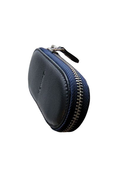 Lysande Genuine Leather Zippered Keychain with 6 Rings, Handmade Compact Wallet Type Key Organizer