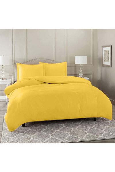 Five Store Set of 2 pillowcases made of 100% ranforce cotton, density 120 g/sqm, Yellow, 70/70cm
