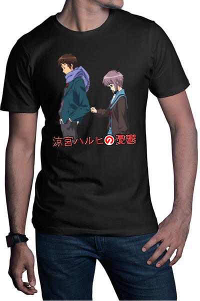 OEM Tricou barbati Haruhi Suzumiya Kyon Yuki School Tanigawa Nagaru