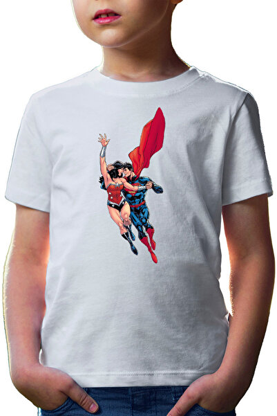 OEM Tricou copii Wonder Woman Superman Super Lovers Fly Cape Save Protect