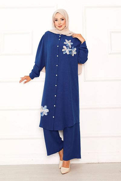 EBRUTESETTÜR Flower Detailed Buttoned Double Suit