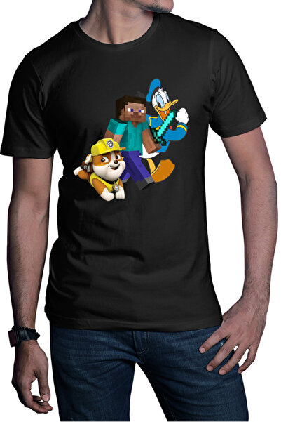 OEM Tricou barbati Minecraft Paw Power Donalt Duck Steve Gameplay