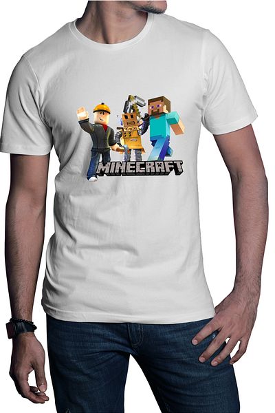 OEM Men's T-shirt Roblox Minecraft Video Mcskins Tlauncher