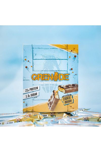 Grenade Grenade High Protein Low Sugar Bar - Chocolate Chip Cookie Dough, 12 x 60g (Carton)